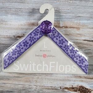 Lindsay Phillips SwitchFlops Cora Purple Floral Jewel Interchangeable Straps L
